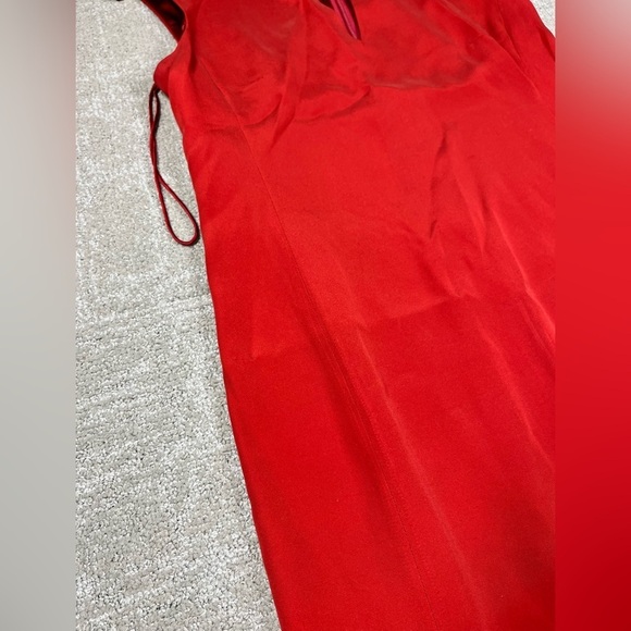 Vintage Ralph Lauren Black Label 100% Silk Red Shift Cocktail Dress Size 10 - Picture 7 of 14